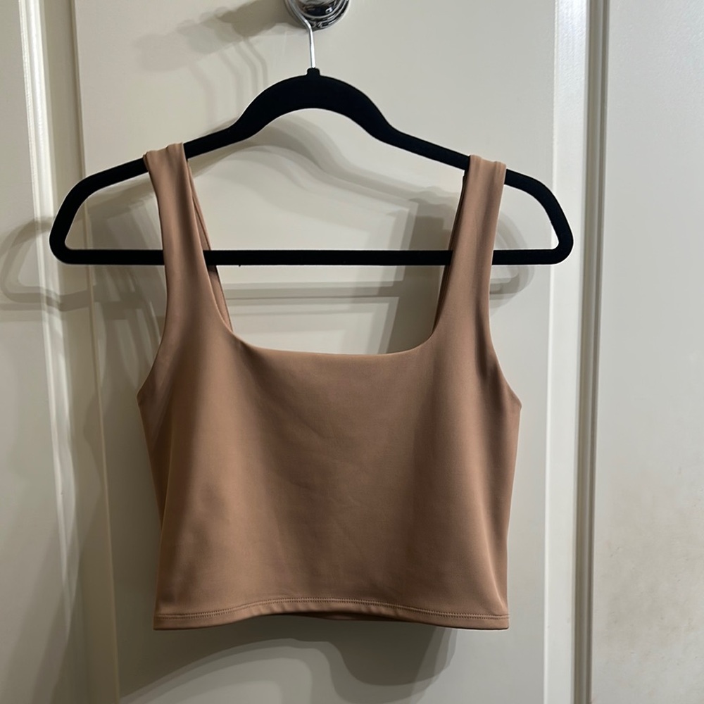 Tan Square neck tank top
